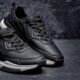 black leather men s sneakers isolated black grunge background sports shoes_154092 27872 80x80