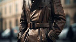 trench en cuir 